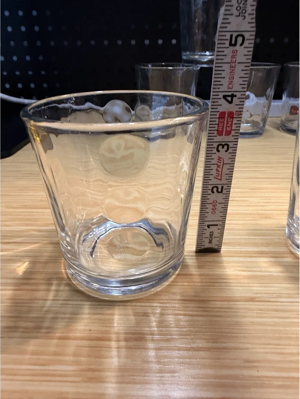 6 Libbey Clear Urban Dots Rocks Lowball Old Fashioned Glasses Five 3.75